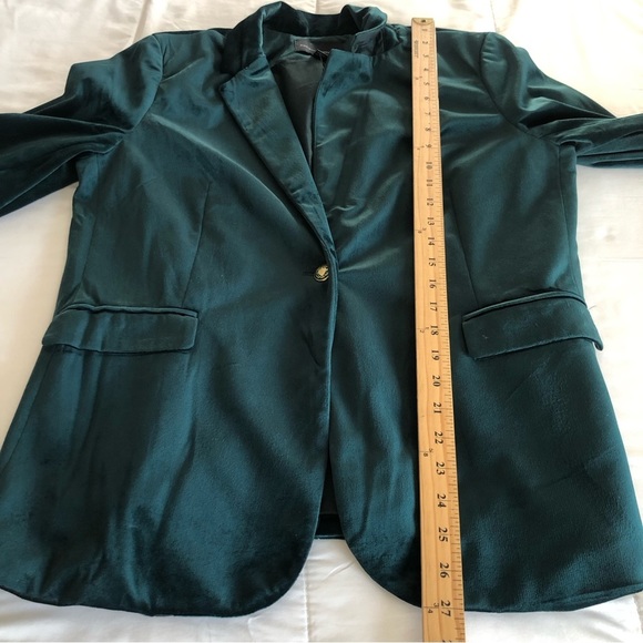Adrienne Vittadini Teal Velvet Blazer - Picture 9 of 16